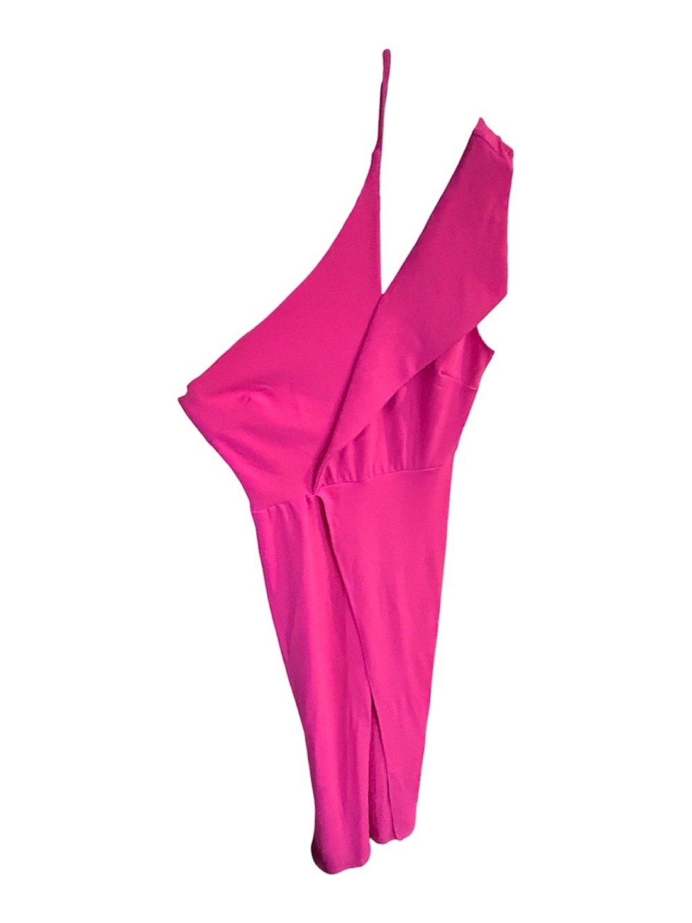 Fuchsia One-Shoulder Ruffle Women’s one piece - Picture 2 of 8